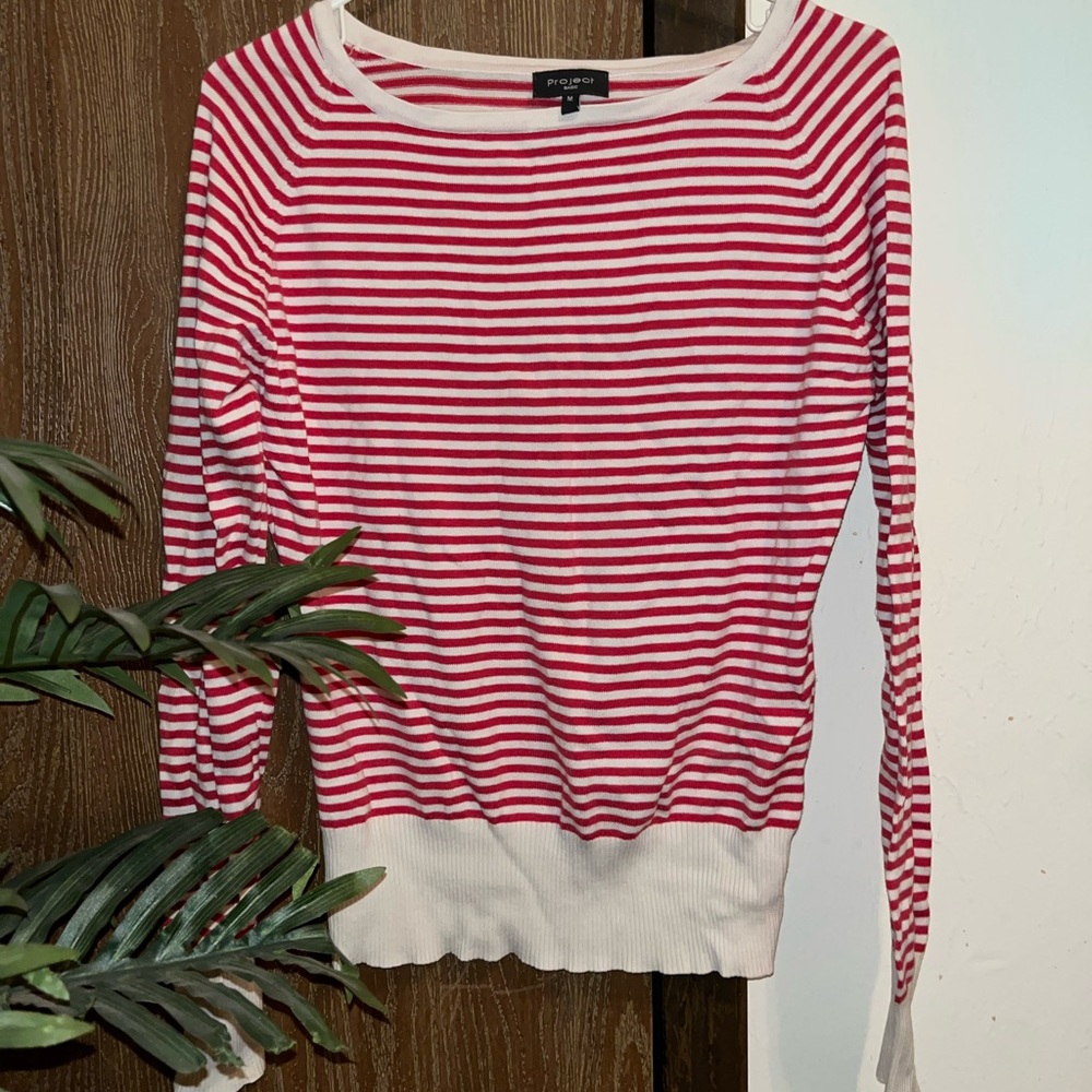 Red & white stripped sweater